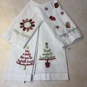Christmas Tea Towels Bed Bath Beyond Christmas Trees Happy Jollydays Mittens 4